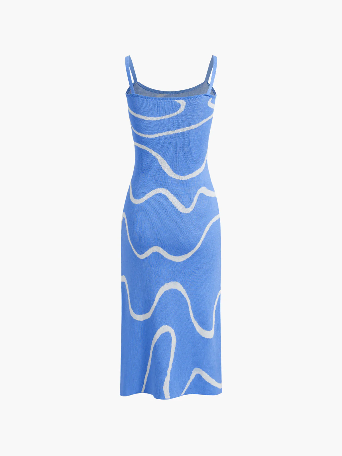 Maisie | Figurschmeichelndes Midikleid mit abstraktem Muster und zarten Spaghettiträgern - Image 6