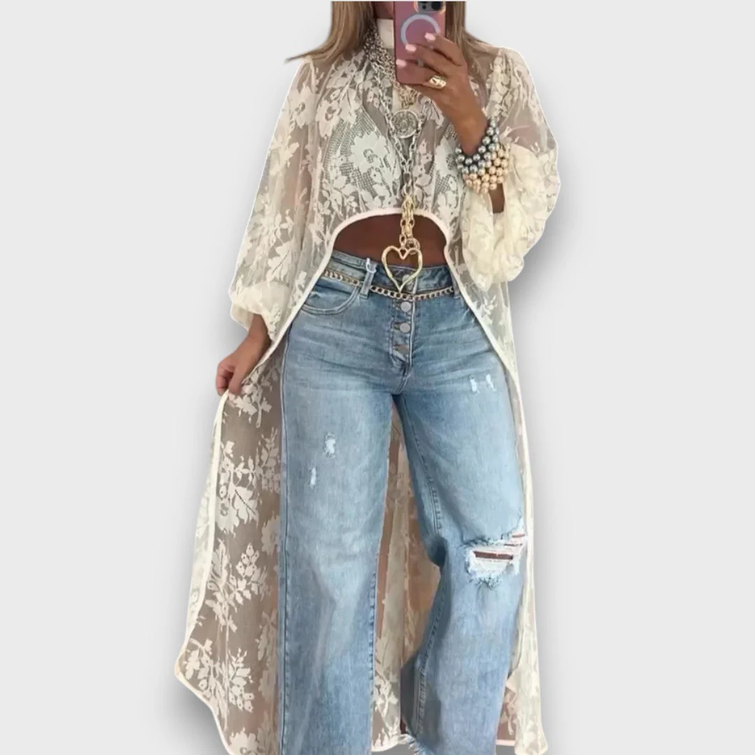 Maiva – Lange Bluse aus transparenter Spitze - Image 2