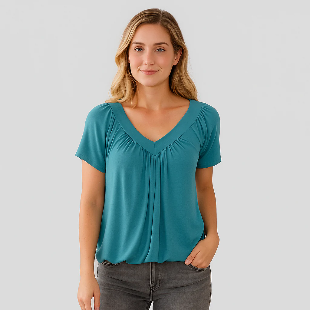Malia – Lettierte Saisonsbluse mit plissiertem Vorderteil - Image 5