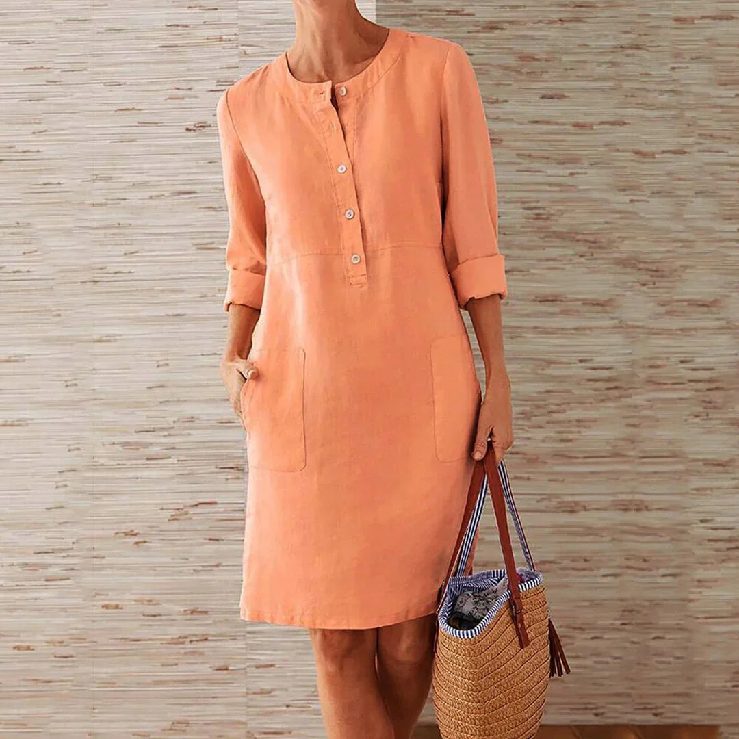 Mandi – Leinenkleid mit Knopfleiste - Image 2