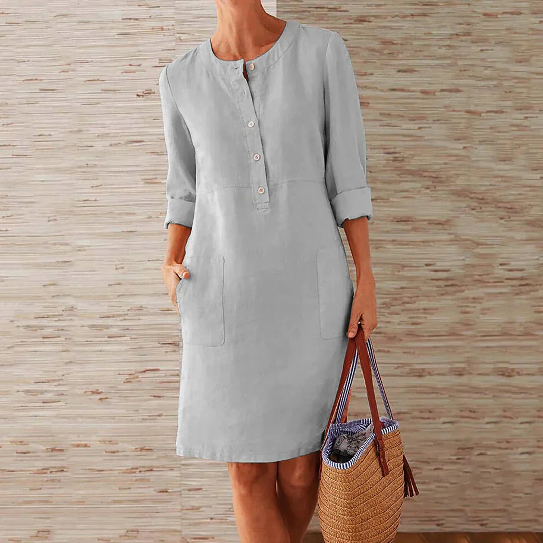 Mandi – Leinenkleid mit Knopfleiste - Image 3