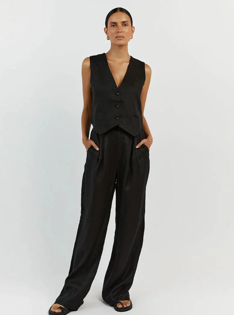 Mara | Elegantes Leinen-Set mit Weste & Weitbein-Hose - Image 4