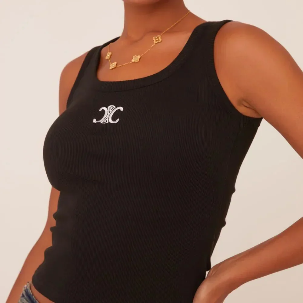 Mara | Geripptes Tanktop mit Stickerei - Image 6