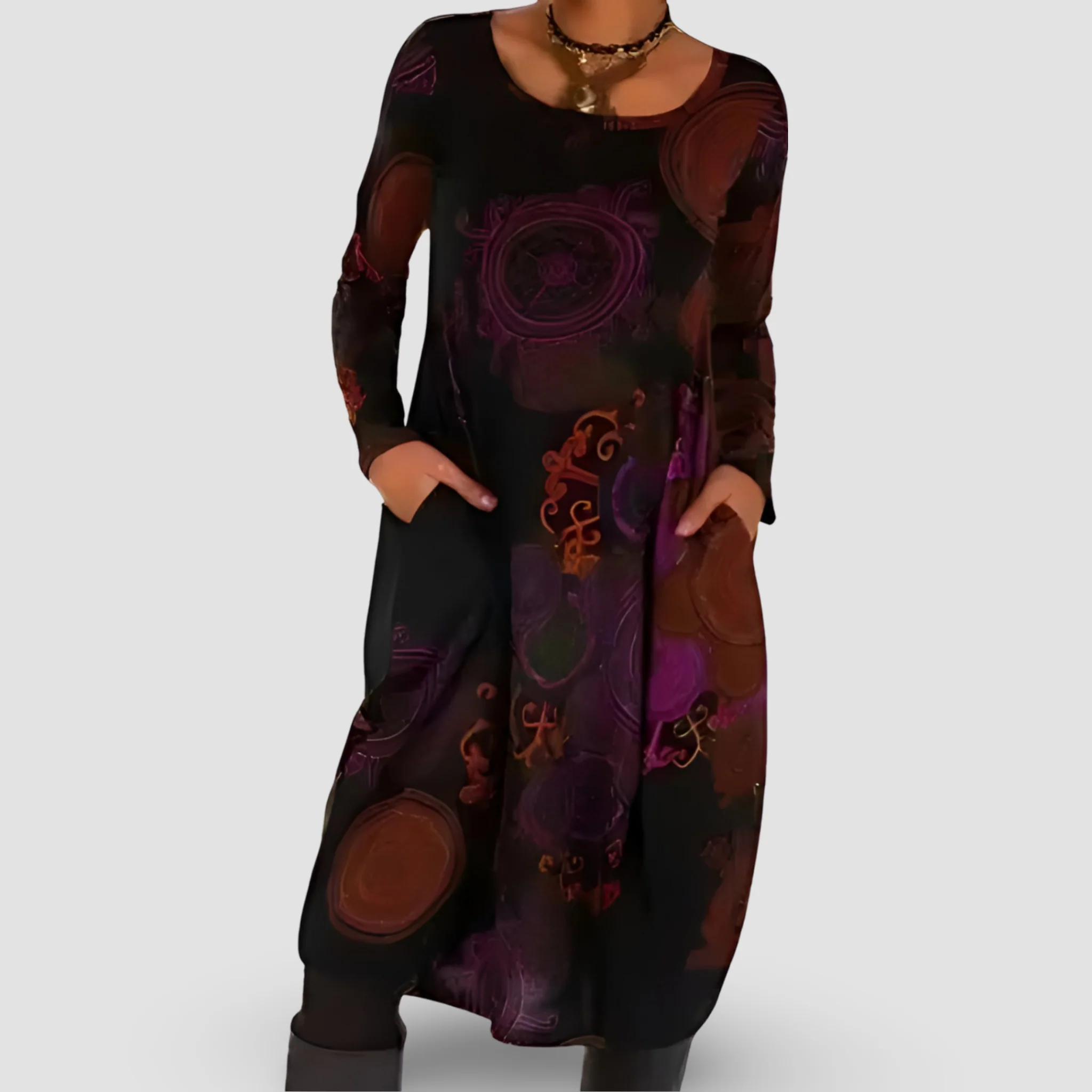 MARA LÄSSIGES WINTERKLEID MIT RUNDHALSAUSSCHNITT - Image 3