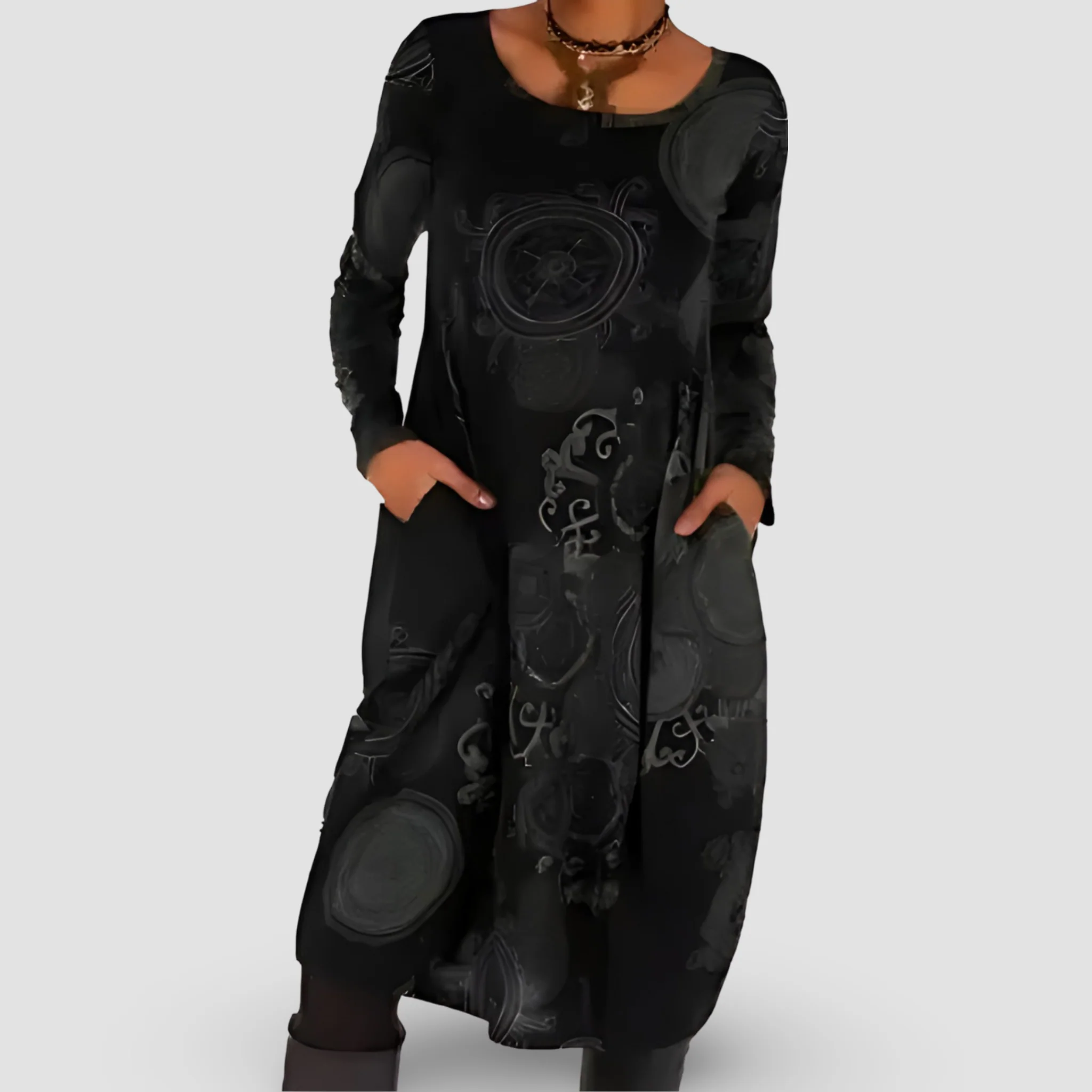 MARA LÄSSIGES WINTERKLEID MIT RUNDHALSAUSSCHNITT - Image 4
