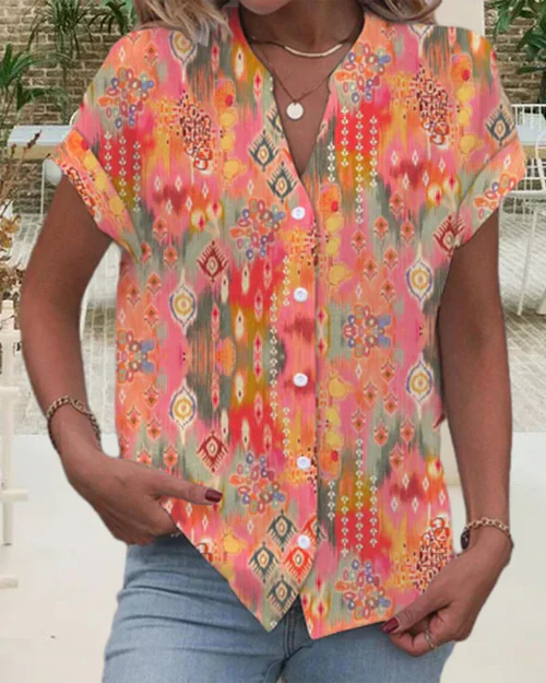 Maraisyn – Boho-Bluse mit Knopfleiste für Damen - Image 2