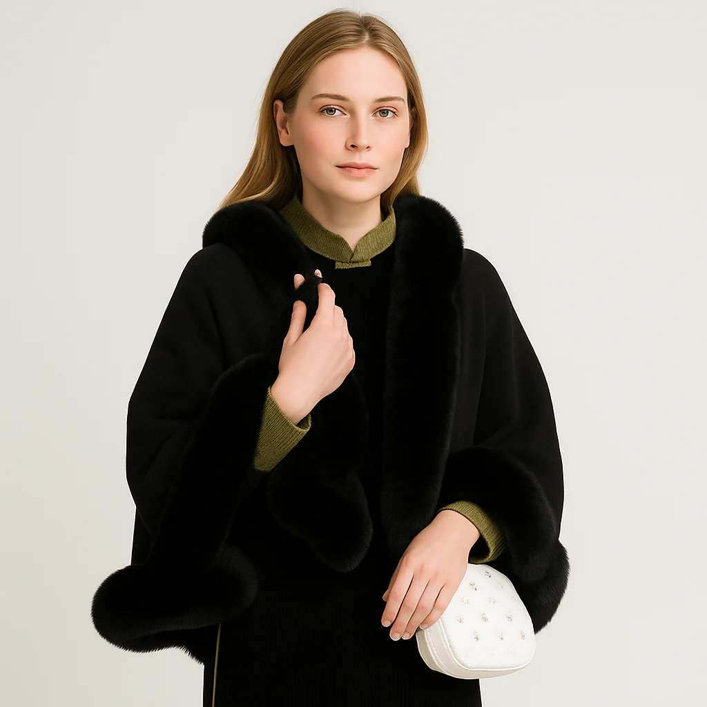 Marcelline | Perlenbesetzter Winter-Quastenumhang - Image 2
