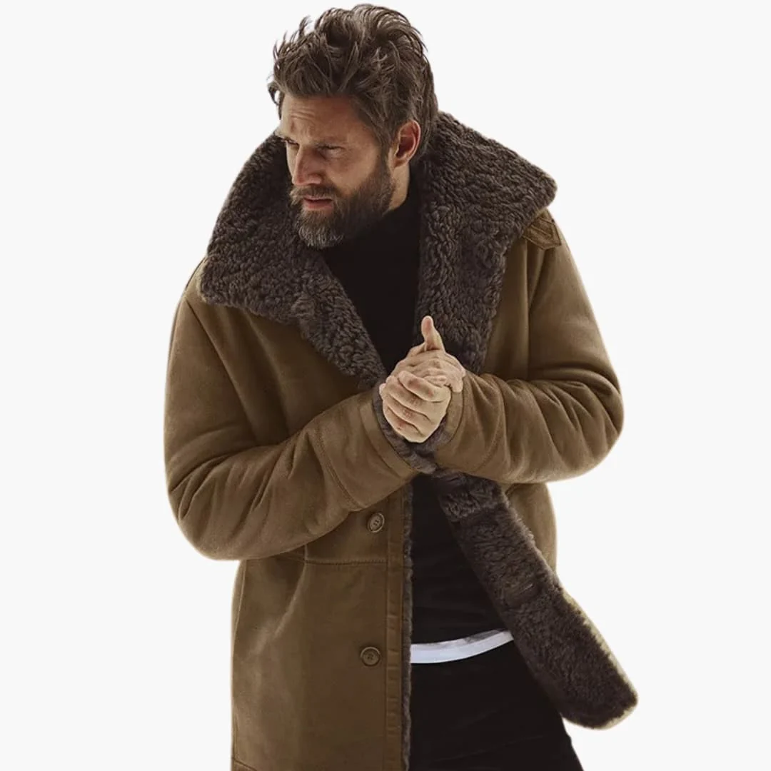 Marcus – Gefütterter Herren Wintermantel mit breitem Kragen - Image 11