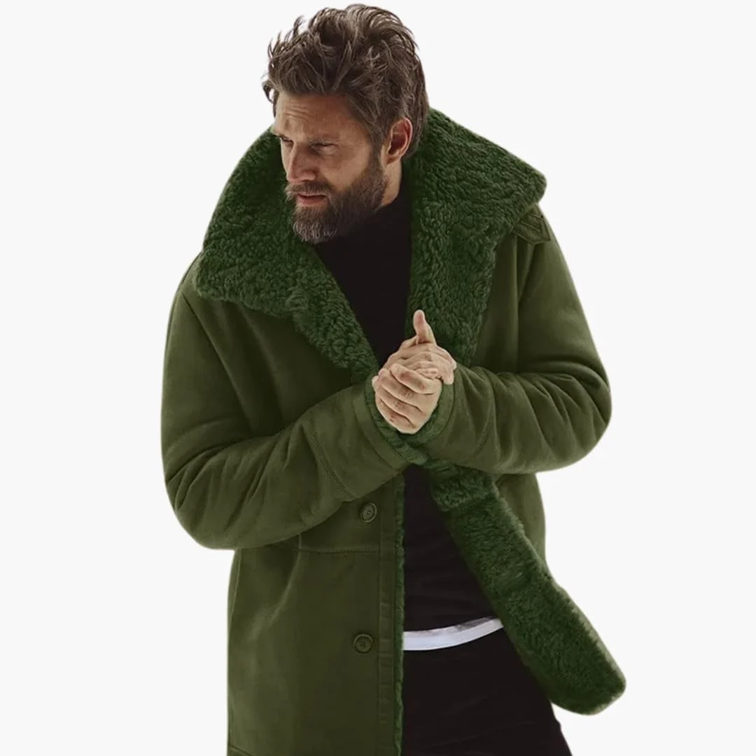 Marcus – Gefütterter Herren Wintermantel mit breitem Kragen - Image 9