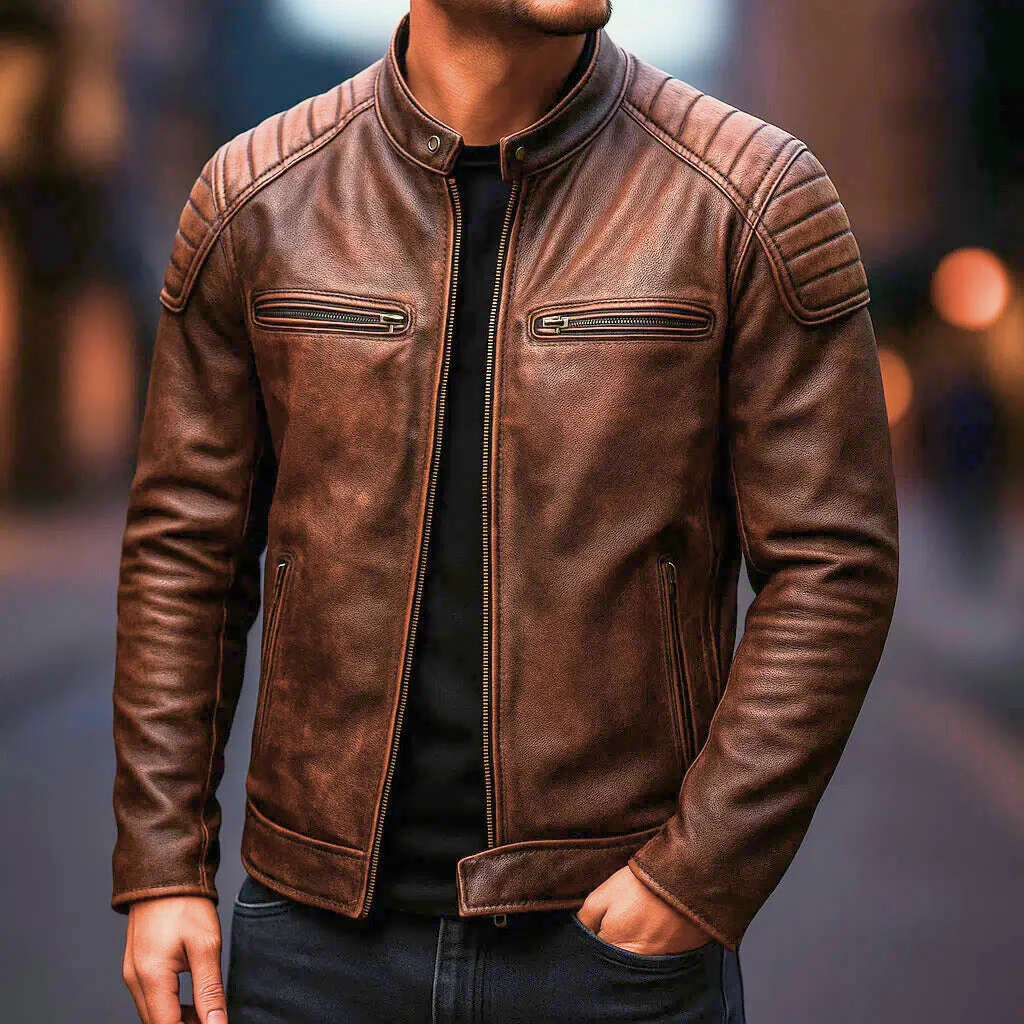 Marek – Biker-inspirierte Lederjacke Herren - Image 2