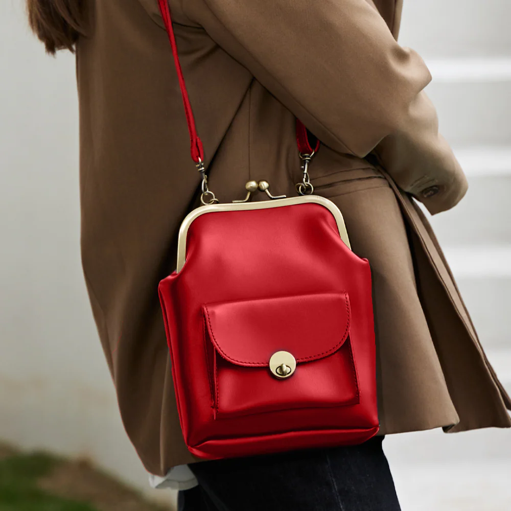 Margarete – Vintage Kussverschluss Schultertasche - Image 12