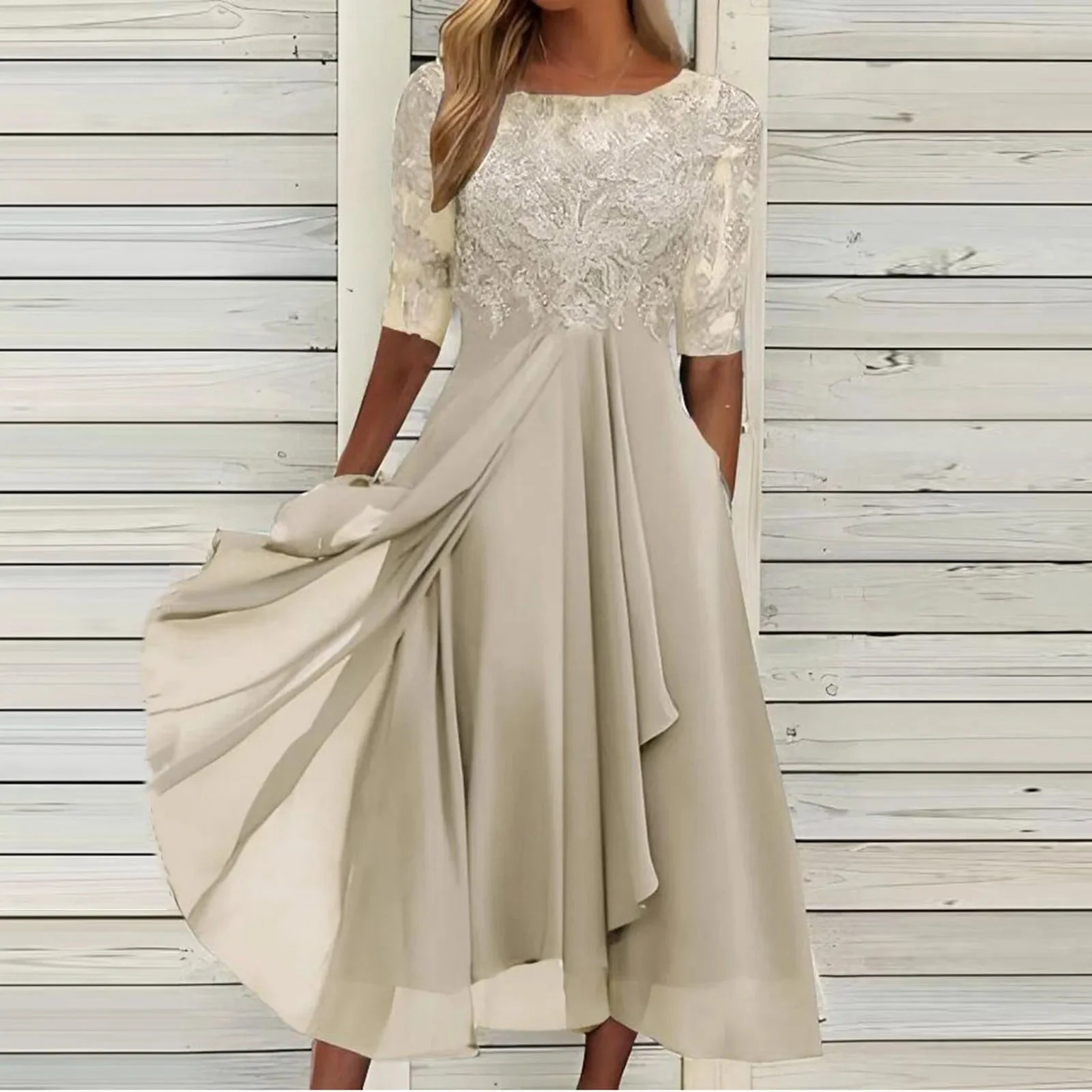 Margherita | Elegantes Spitzenkleid mit Bauchabdeckung - Image 3
