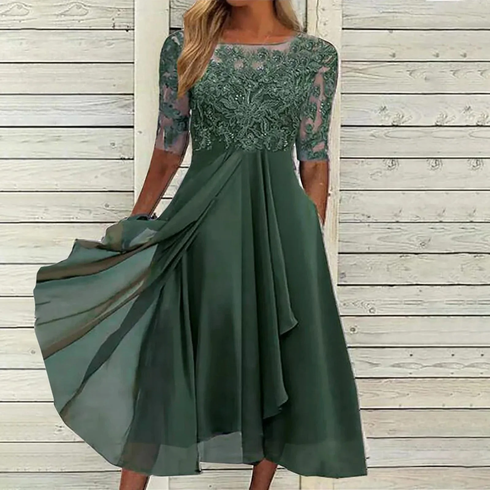 Margherita | Elegantes Spitzenkleid mit Bauchabdeckung - Image 4