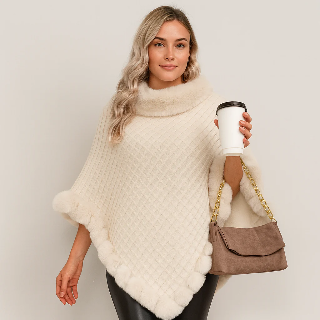 Maribeth | Cardigan mit Kunstpelzbesatz und asymmetrischem Saum - Image 4