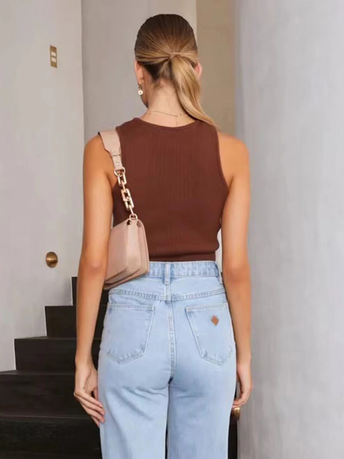 Marie | Ärmelloses Bodycon Rippenstrick Tank Top - Image 9