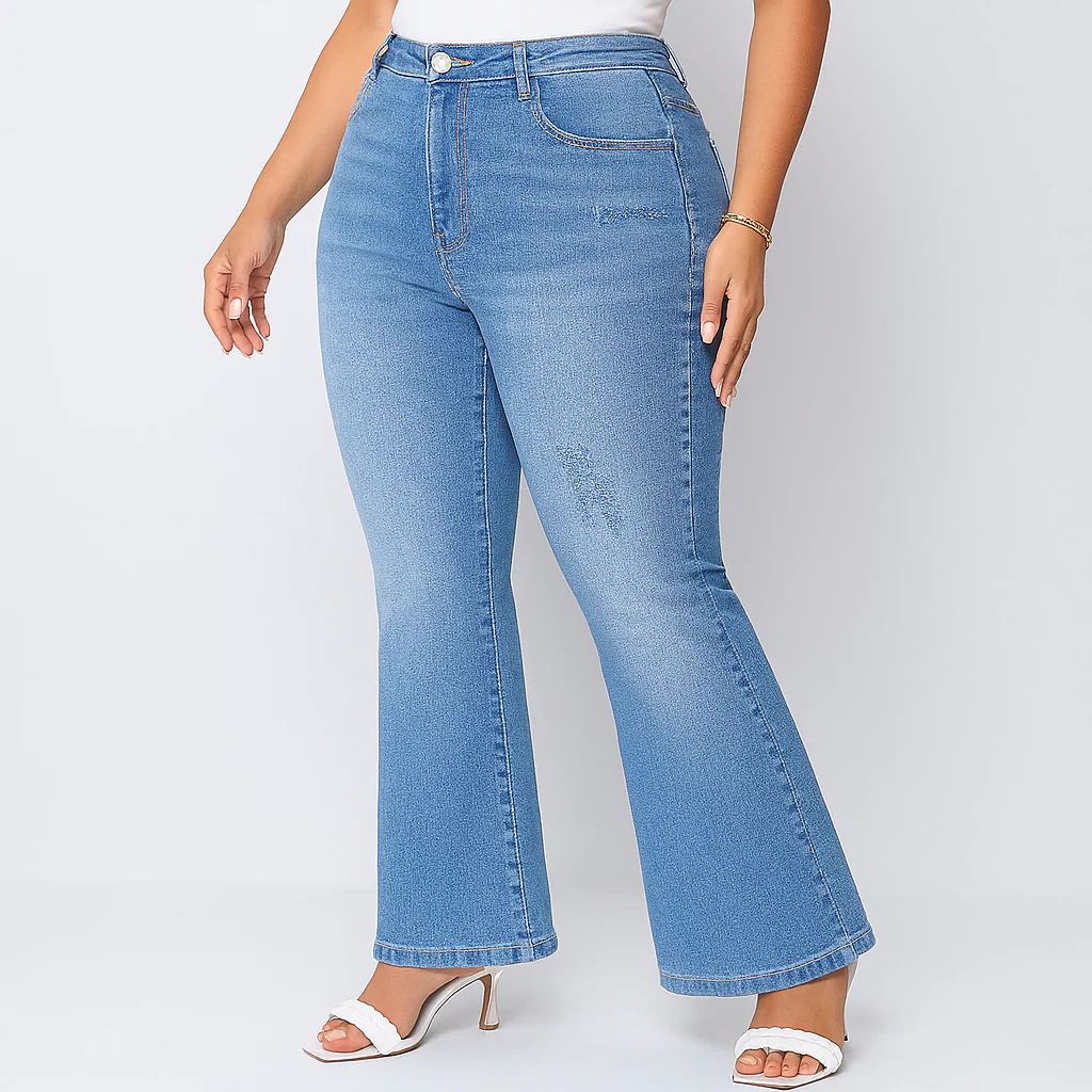 Marie – Damen-Jeans mit hohem Bund und Schlag – Klassische Passform aus Stretch-Denim - Image 2