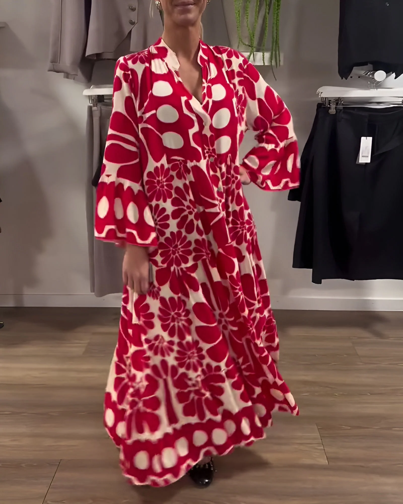 Marielle | Elegantes Maxikleid mit Muster - Image 3