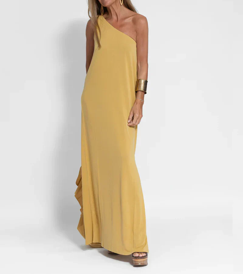 Marigold – Asymmetrisches Maxikleid mit One-Shoulder-Träger - Image 2