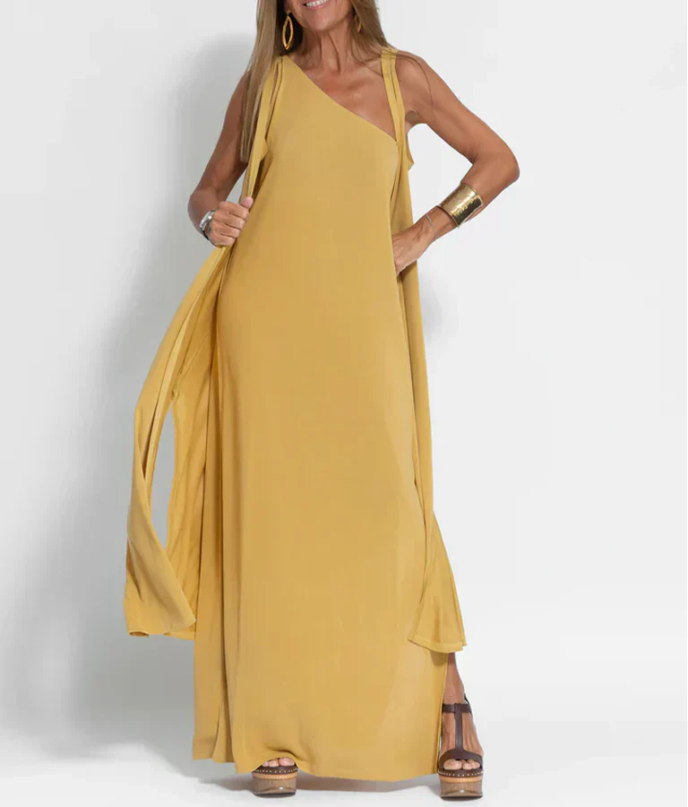 Marigold – Asymmetrisches Maxikleid mit One-Shoulder-Träger - Image 4