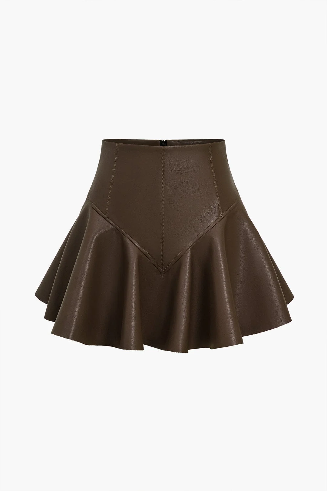 Marigold | Verspielter Kunstleder-Skaterrock mit High-Waist-Schnitt und ausgestelltem Saum - Image 7