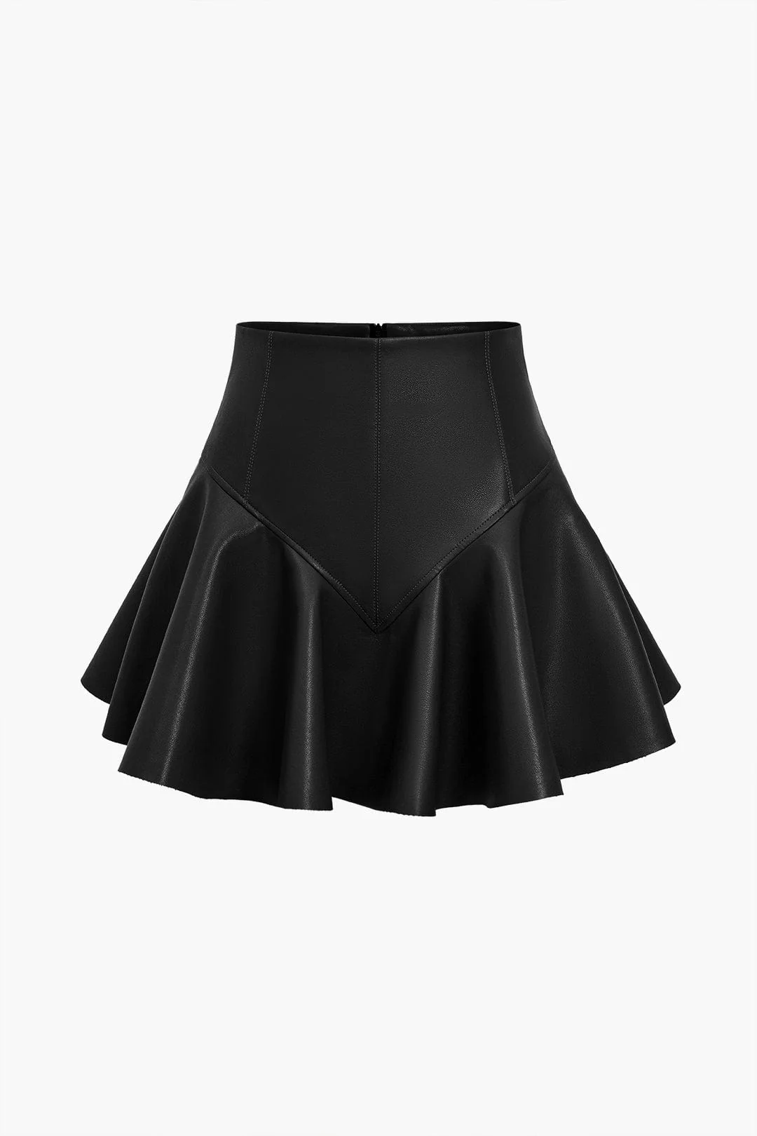 Marigold | Verspielter Kunstleder-Skaterrock mit High-Waist-Schnitt und ausgestelltem Saum - Image 8
