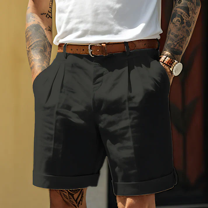 Mario- Elegante Tailored Shorts mit Gürtelschlaufen für Herren - Image 2