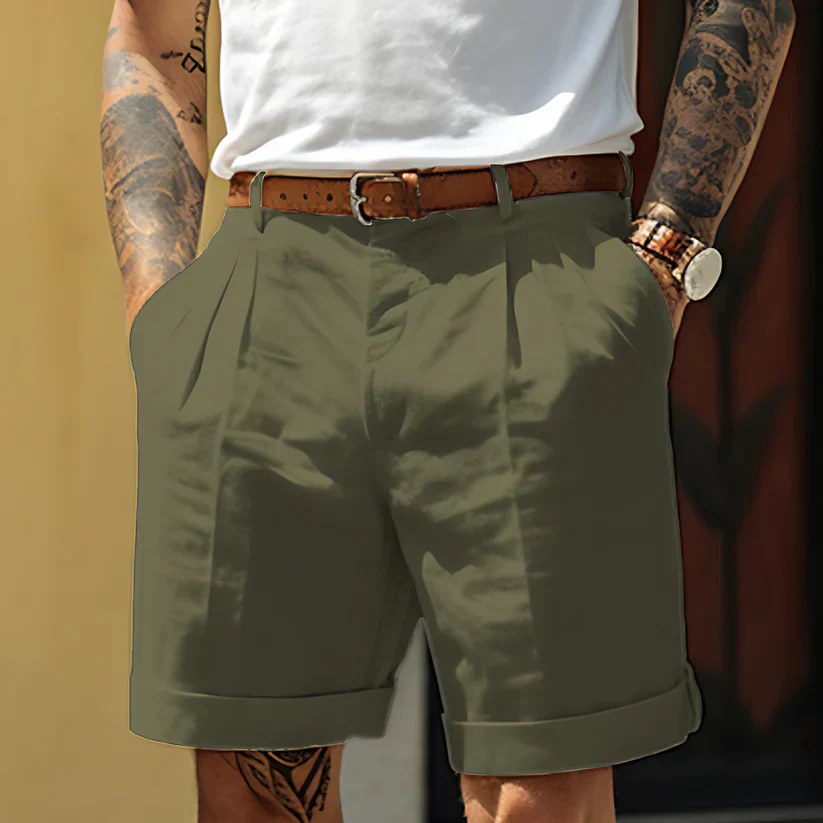 Mario- Elegante Tailored Shorts mit Gürtelschlaufen für Herren - Image 3