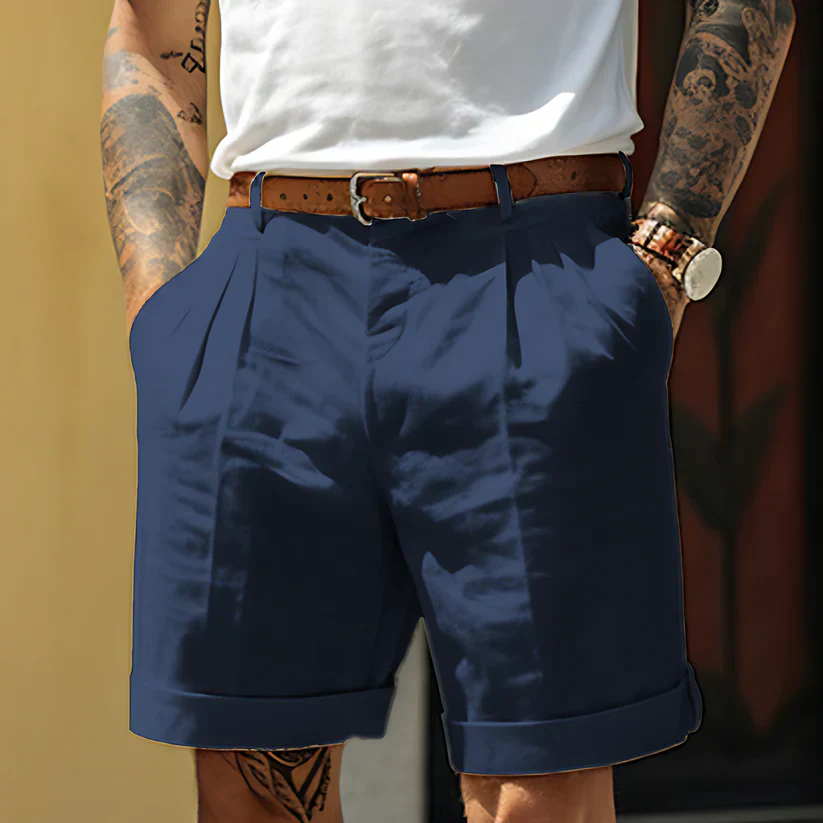 Mario- Elegante Tailored Shorts mit Gürtelschlaufen für Herren - Image 4