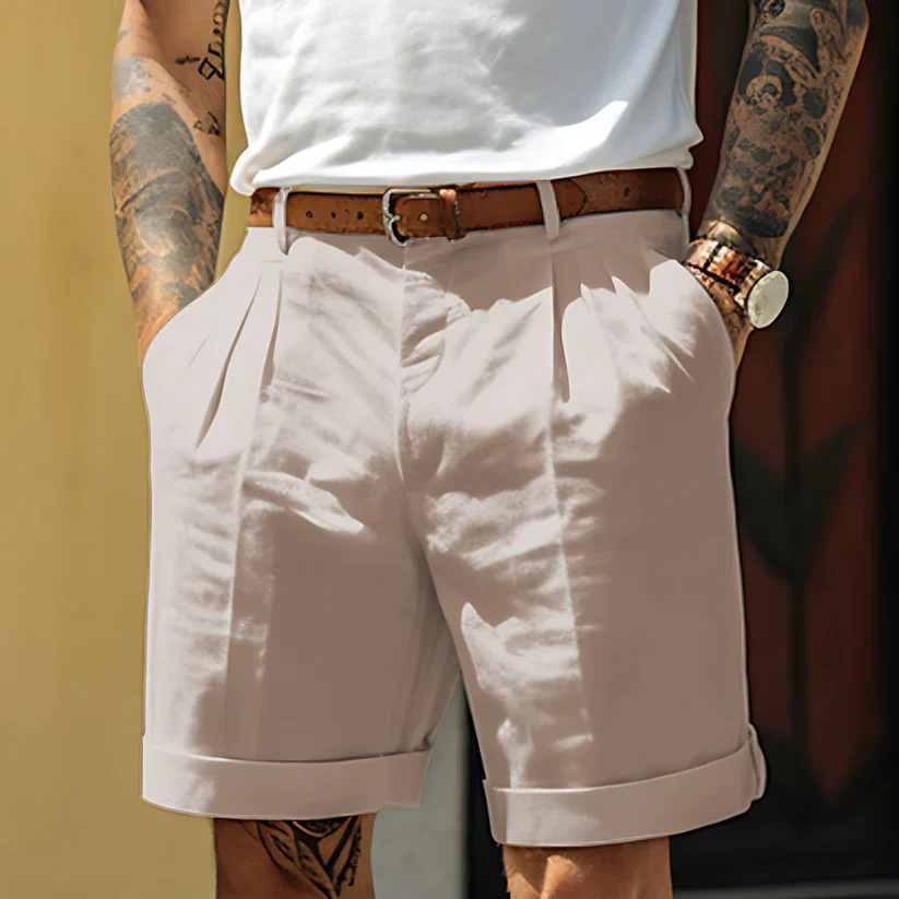 Mario- Elegante Tailored Shorts mit Gürtelschlaufen für Herren - Image 5