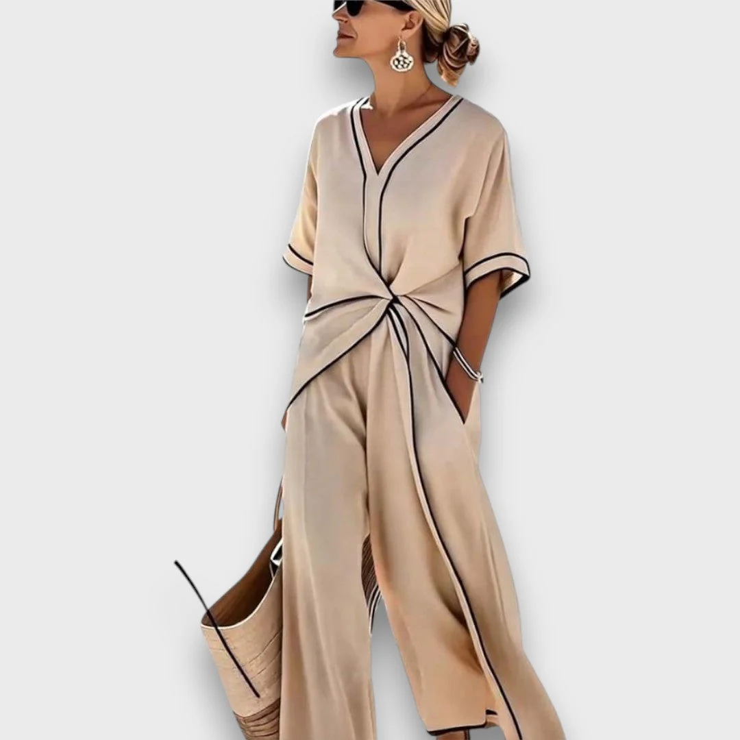 Marivelle – Eleganter Jumpsuit mit Kontrastpaspeln - Image 3