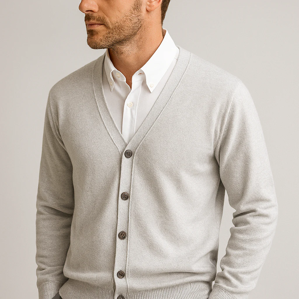 Markus | Vielseitige moderne V Ausschnitt Strickjacke - Image 2