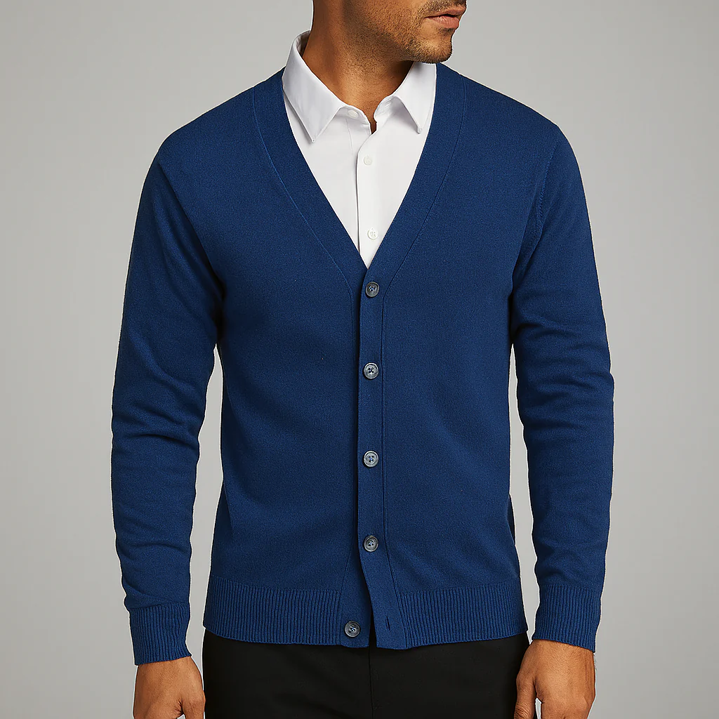 Markus | Vielseitige moderne V Ausschnitt Strickjacke - Image 3