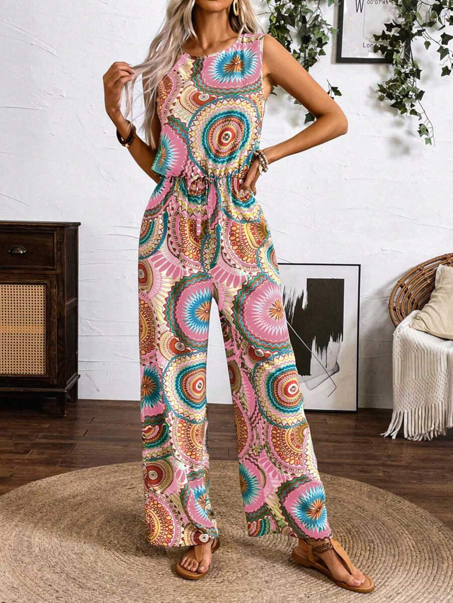 Marlene – Damen Jumpsuit Ärmellos Bedruckt Für Sommerurlaub - Image 3