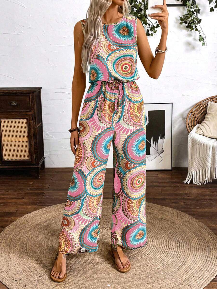 Marlene – Damen Jumpsuit Ärmellos Bedruckt Für Sommerurlaub - Image 5