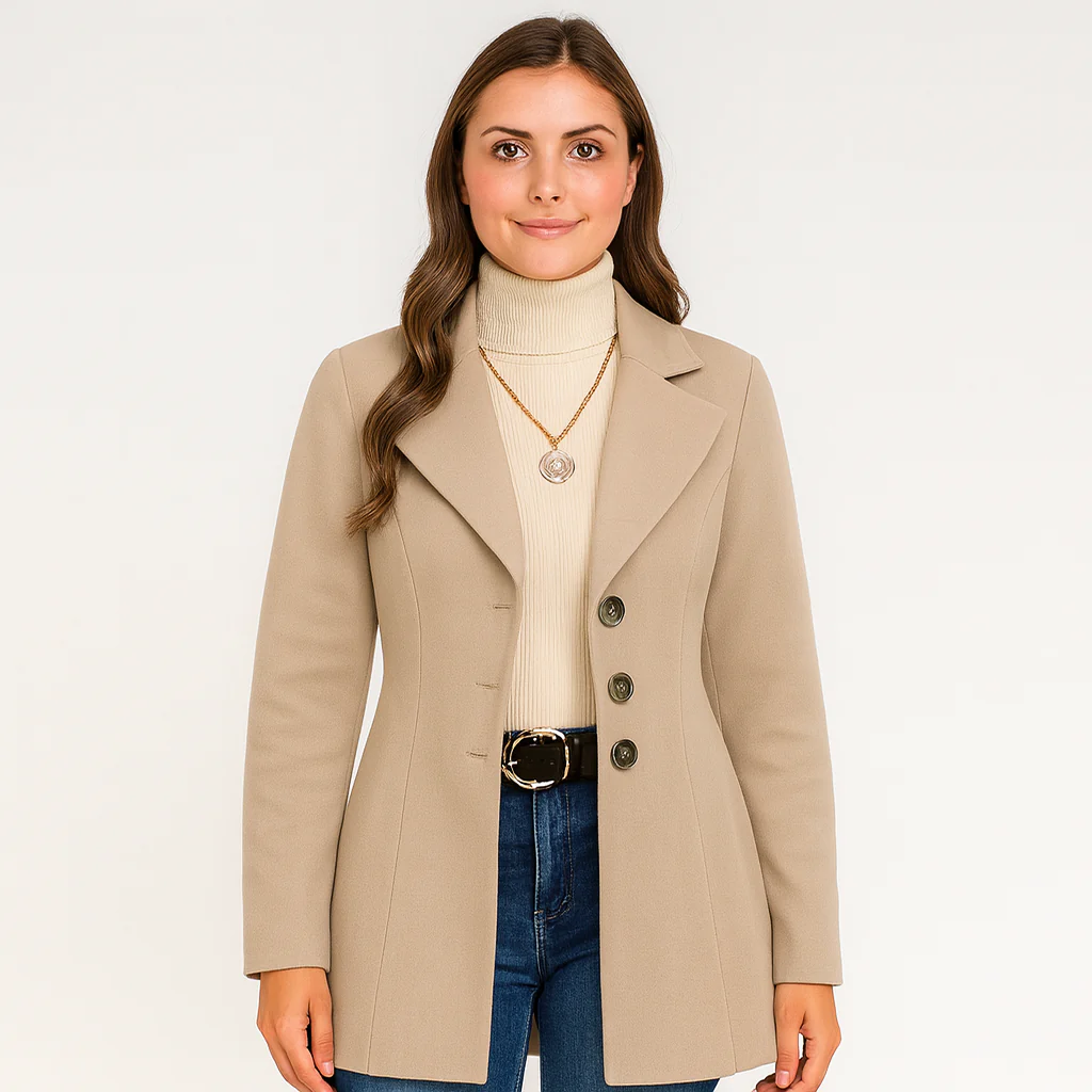Marlene | Damen Wintermantel mit Knopfverschluss und Langarm - Image 2