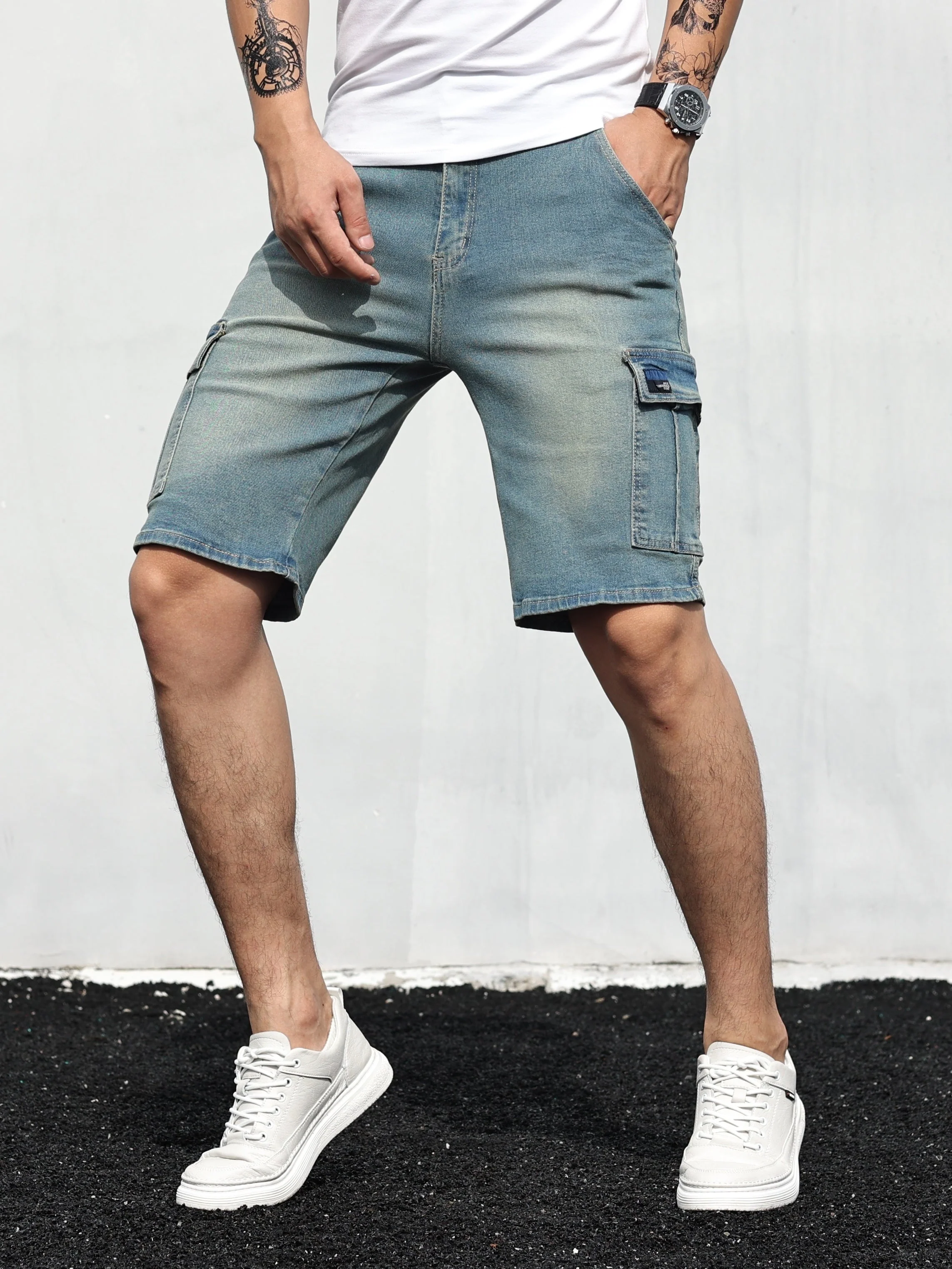 Marlon - Herren Cargo Denim Shorts - Image 3