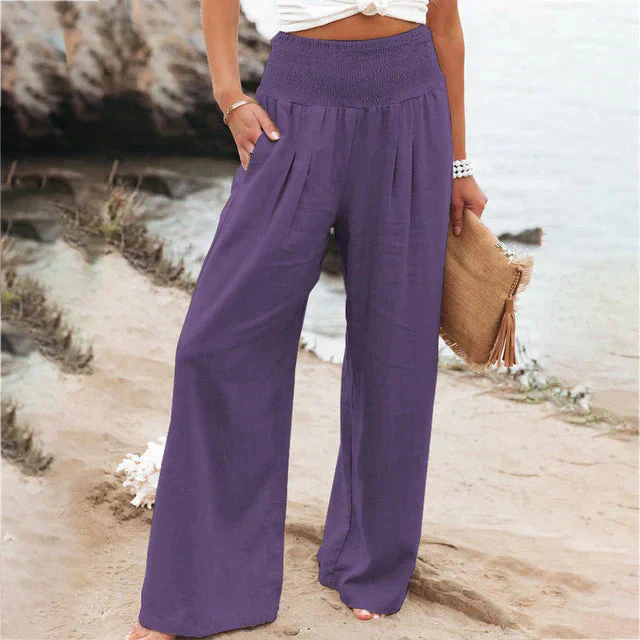 Marsha – Hochwertige Strandhose aus Leinen mit weitem Bein - Image 6
