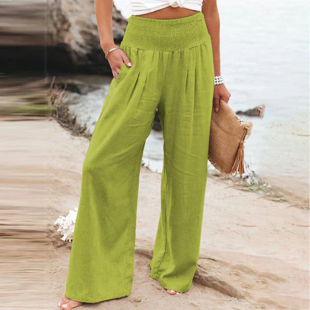 Marsha – Hochwertige Strandhose aus Leinen mit weitem Bein - Image 7