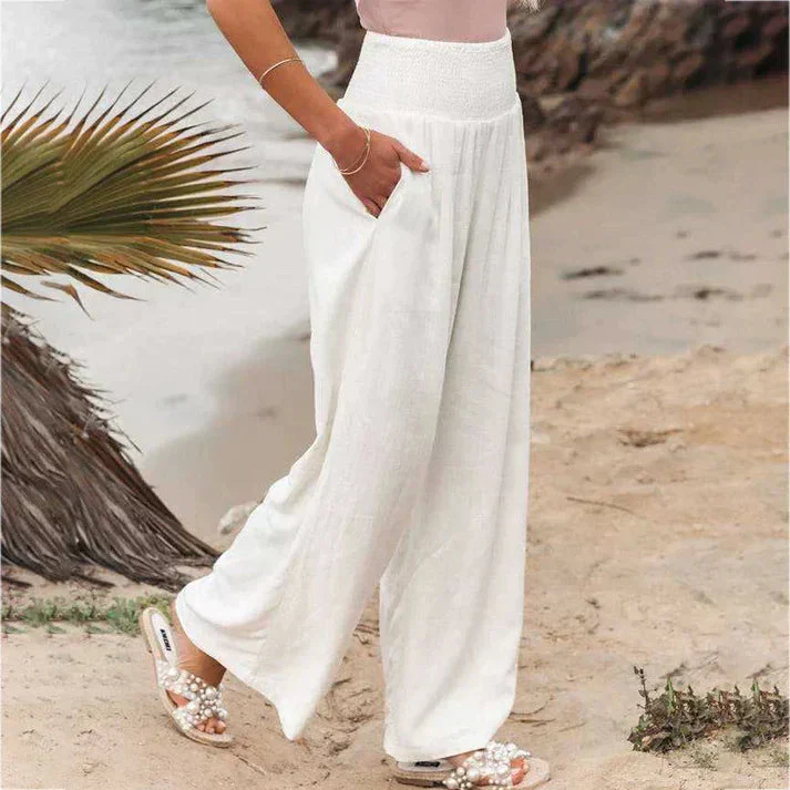 Marsha – Hochwertige Strandhose aus Leinen mit weitem Bein - Image 8