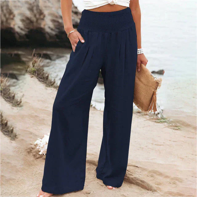 Marsha – Hochwertige Strandhose aus Leinen mit weitem Bein - Image 9