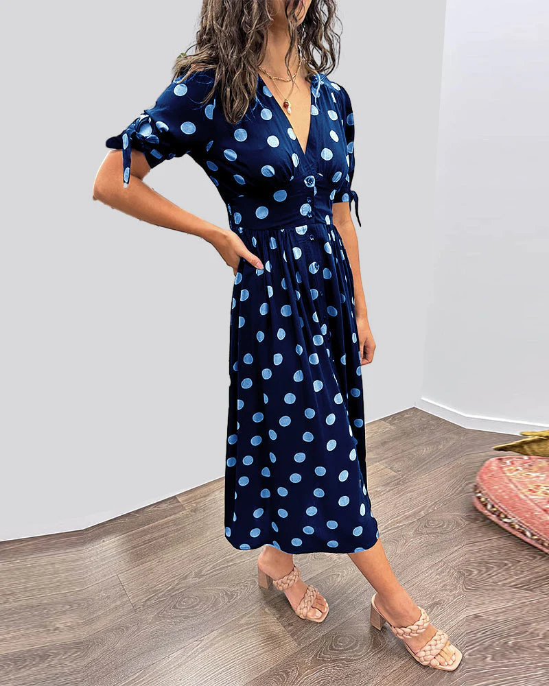 Martha | Retro-Polka-Dot Midi-Kleid - Image 14