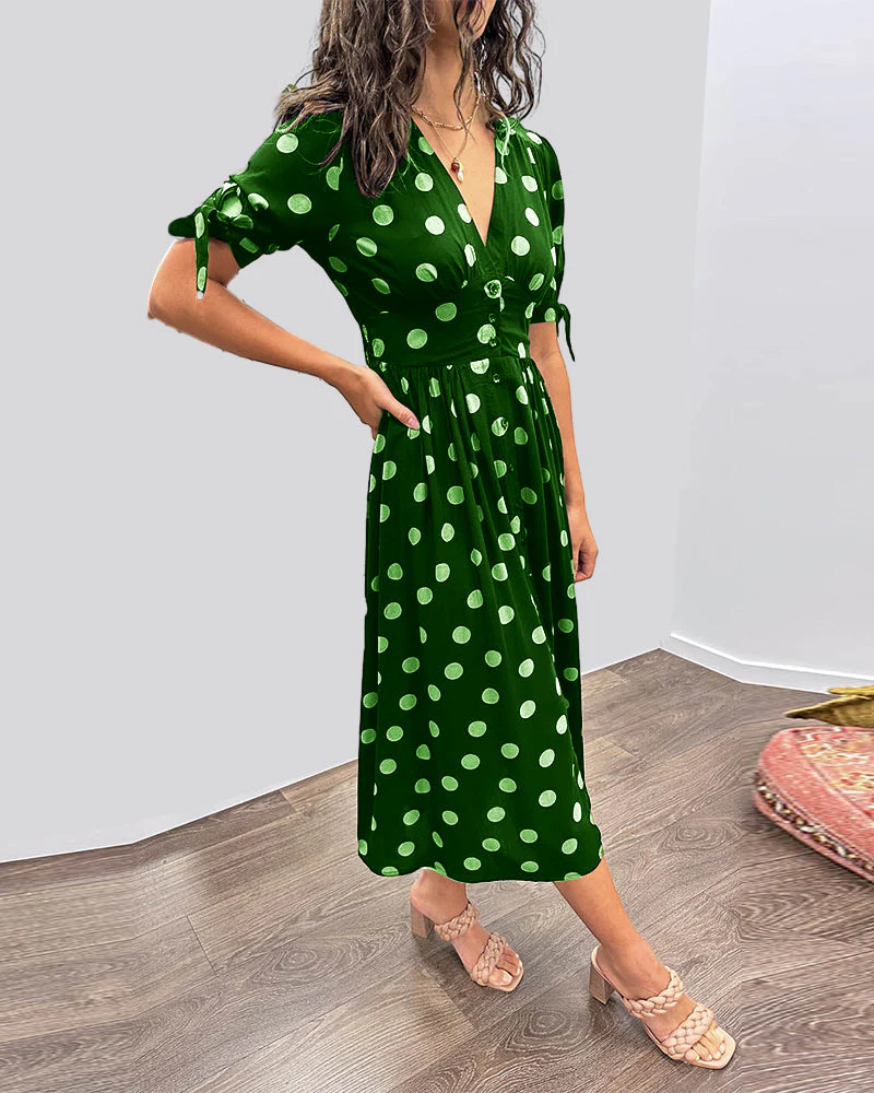 Martha | Retro-Polka-Dot Midi-Kleid - Image 15