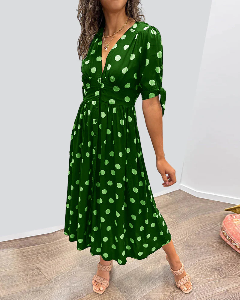 Martha | Retro-Polka-Dot Midi-Kleid - Image 9