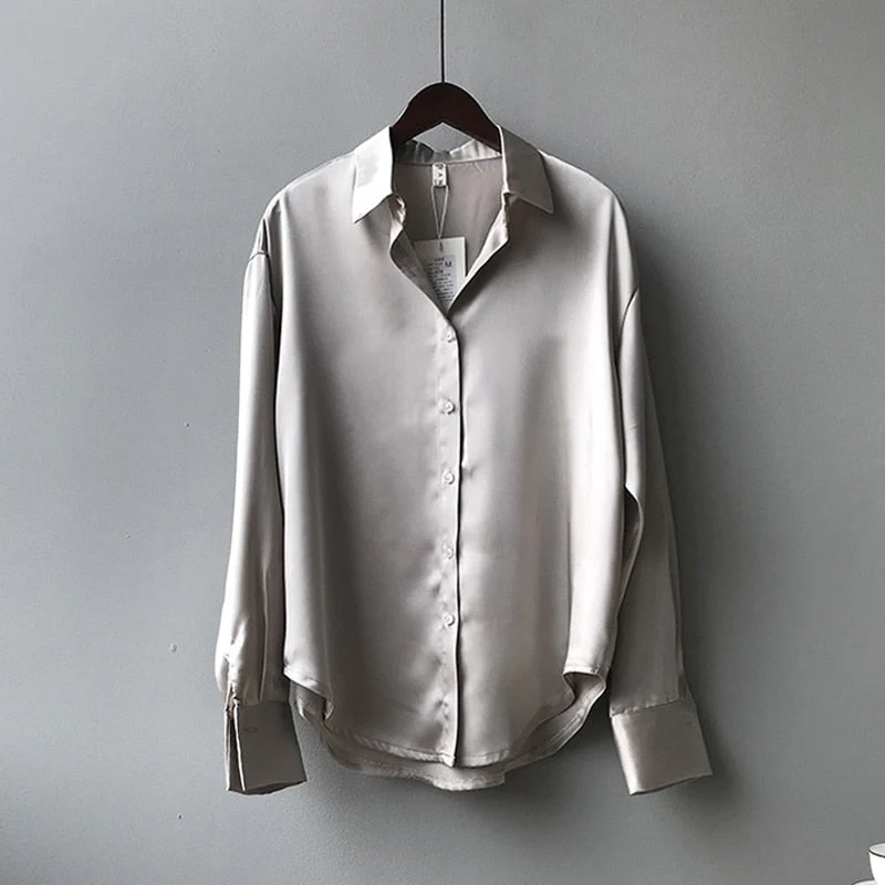 Martina – Damen Satinbluse Mit Klassischem Schnitt - Image 5