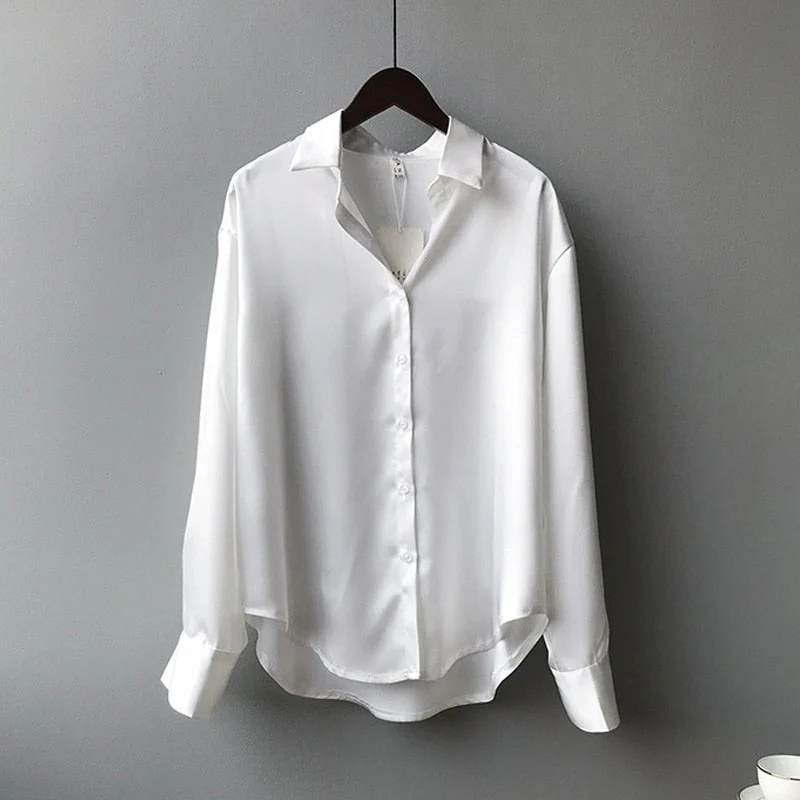 Martina – Damen Satinbluse Mit Klassischem Schnitt - Image 7