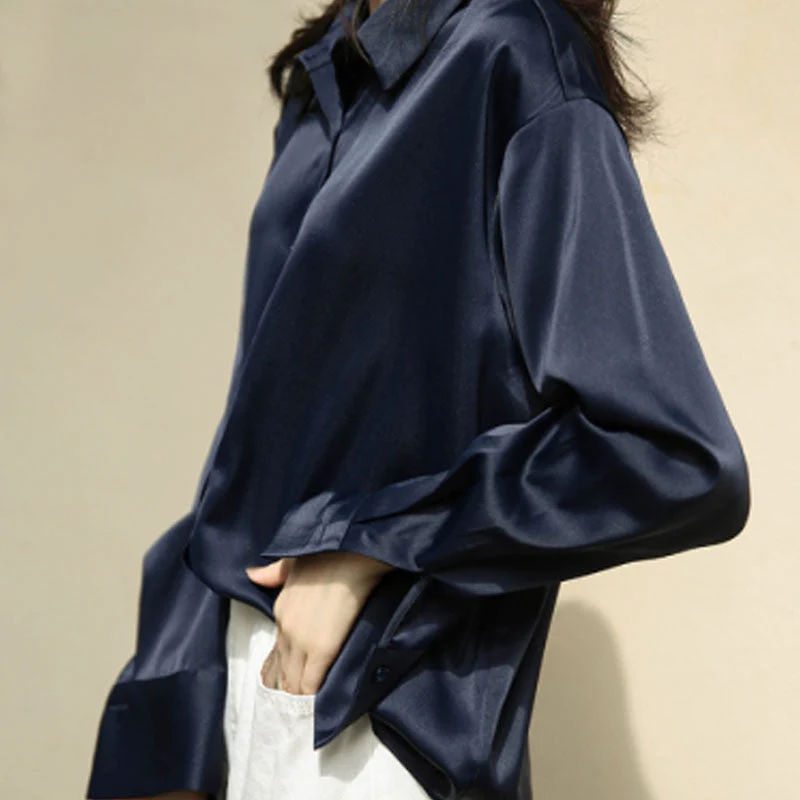Martina – Damen Satinbluse Mit Klassischem Schnitt - Image 9