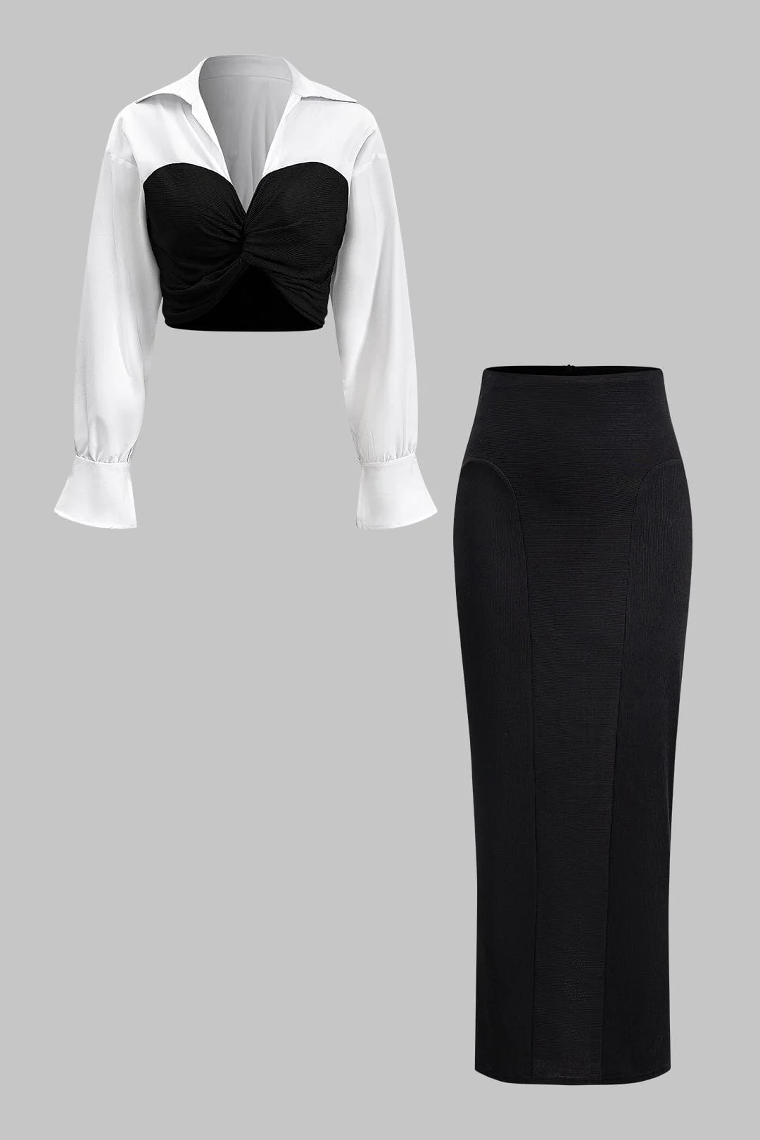 Martina | Elegantes Zweiteiler-Set mit Corsagen-Bluse & Bleistiftrock - Image 7