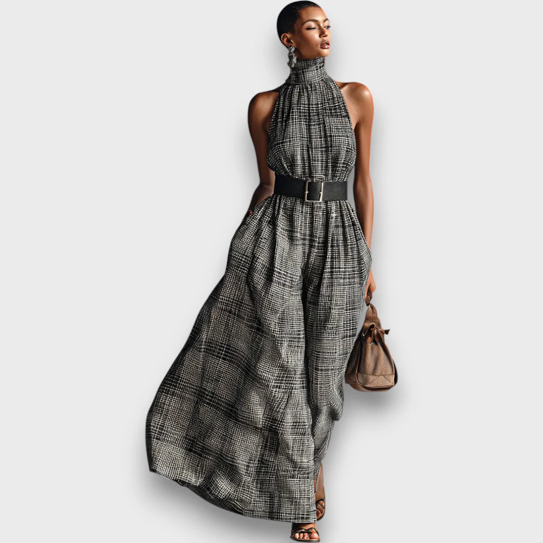 Marvella – Ärmelloses Maxikleid mit Karomuster - Image 4