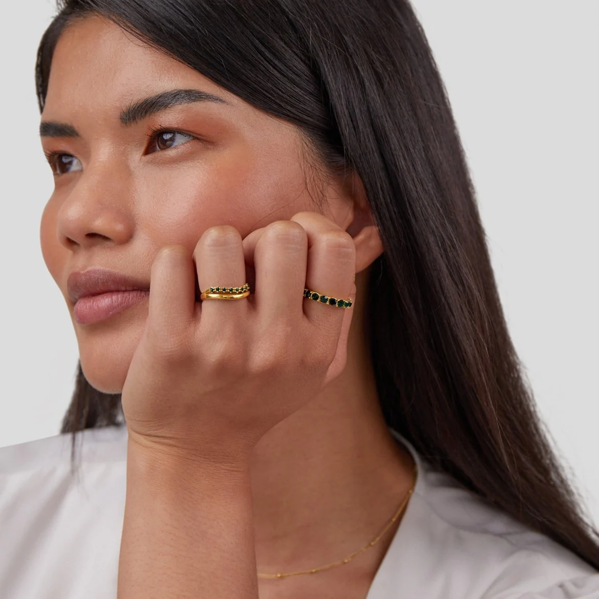 Mary - Smaragdgrüner, geschichteter Ring - Image 6