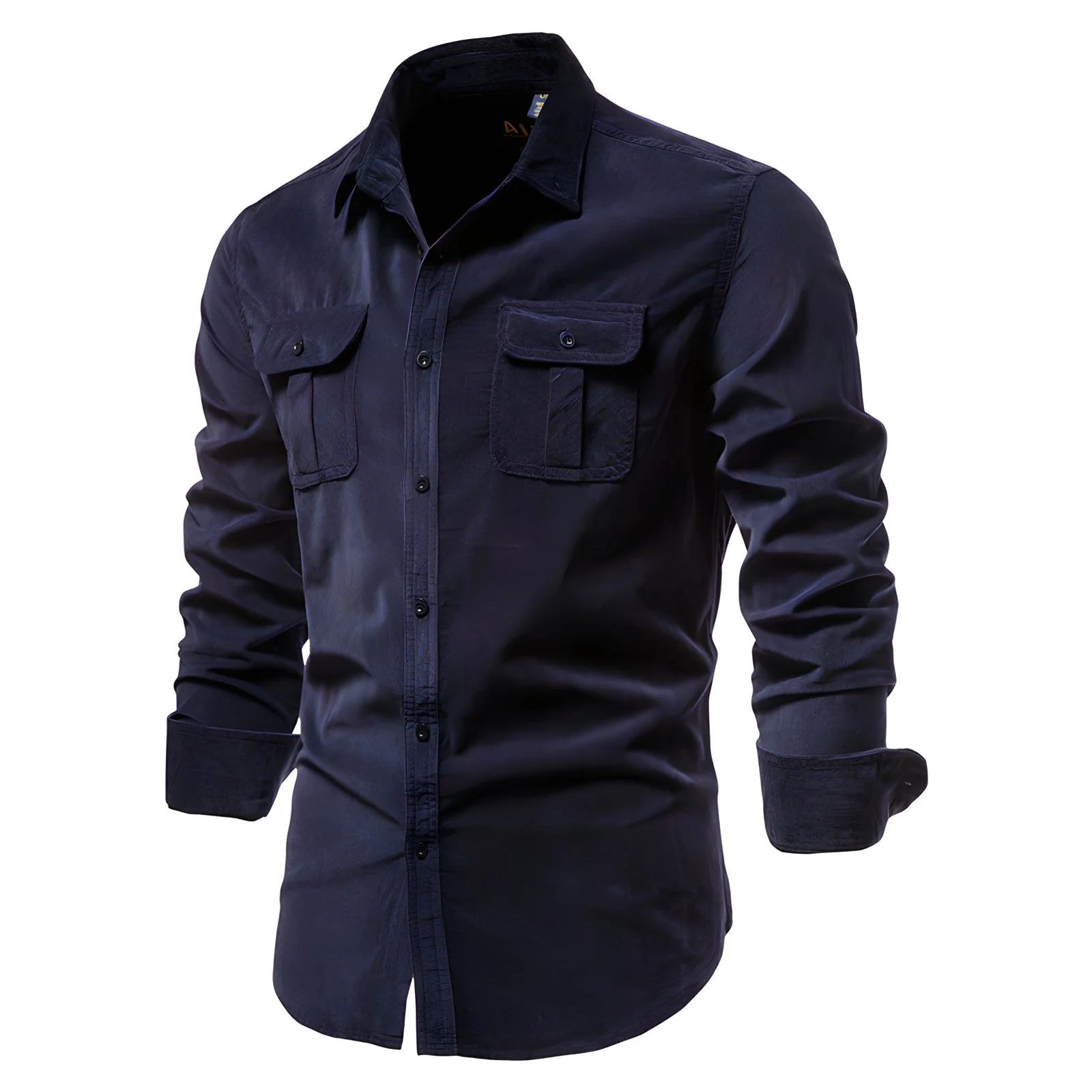 Mason – Robustes Herren Langarmhemd mit Brusttaschen - Image 2